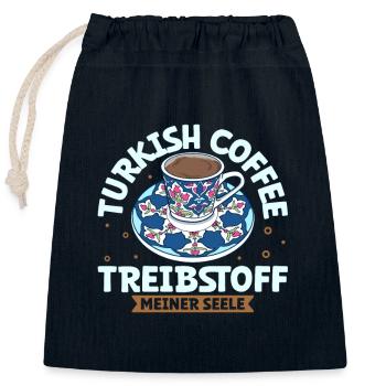 Mein Treibstoff ist Turkish Coffee - Verschließbarer Geschenkbeutel aus Baumwolle (25x30cm) - Navy - Vorne