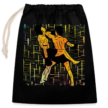 Muay Thaï - Sac cadeau en coton avec cordon (25 x 30 cm) - noir - Devant