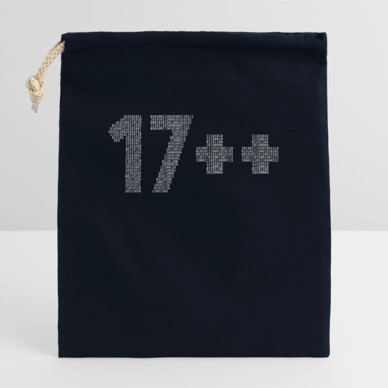 17++ Programmierer Developer Coder 18. Geburtstag Verschließbarer Geschenkbeutel aus Baumwolle (25x30cm)
