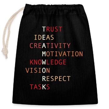 Teamwork - Closable cotton gift bag (25x30cm) - black - Front