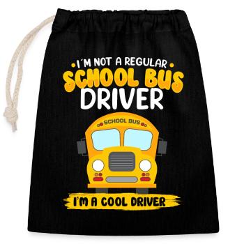 Funny School Bus Driver Appreciation anniversary - Verschließbarer Geschenkbeutel aus Baumwolle (25x30cm) - Schwarz - Vorne