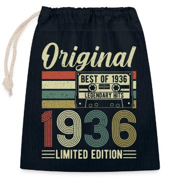 1936 88 Jahre Legende - Verschließbarer Geschenkbeutel aus Baumwolle (25x30cm) - Navy - Vorne