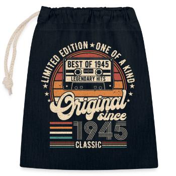1945 79 years of legend - Closable cotton gift bag (25x30cm) - navy - Front