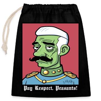 Respectez, paysans, le noble - Sac cadeau en coton avec cordon (25 x 30 cm) - noir - Devant