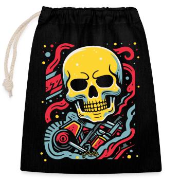 Floating Skull: Pop Art Cartoon - Closable cotton gift bag (25x30cm) - black - Front
