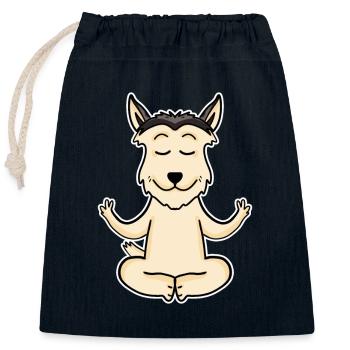 Yoga - Berger de Picardie Hund Motiv - Verschließbarer Geschenkbeutel aus Baumwolle (25x30cm) - Navy - Vorne