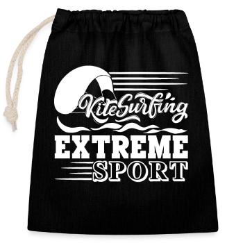 Kitesurfing Kitesurfing Extreme Sport - Closable cotton gift bag (25x30cm) - black - Front