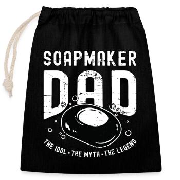 Papa savonnier L’idole Le mythe La saponification - Sac cadeau en coton avec cordon (25 x 30 cm) - noir - Devant