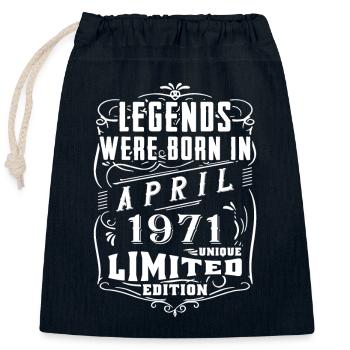 Birthday April 1971 Year Limited Edition - Closable cotton gift bag (25x30cm) - navy - Front