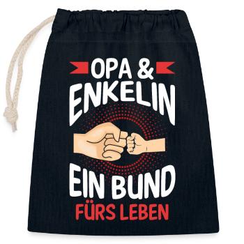 Opa Großvater Familie Enkelin Geschenk - Verschließbarer Geschenkbeutel aus Baumwolle (25x30cm) - Navy - Vorne