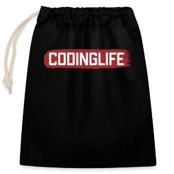 Codinglife Software Developer Developer - Closable cotton gift bag (25x30cm) - black - Front