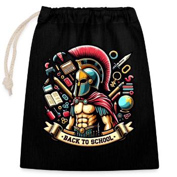 Professeur d'école de gladiateurs de la Rome antique - Sac cadeau en coton avec cordon (25 x 30 cm) - noir - Devant