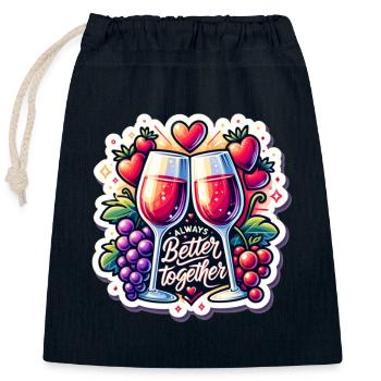 Always Better Together - Verschließbarer Geschenkbeutel aus Baumwolle (25x30cm) - Navy - Vorne