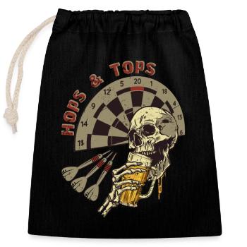 Darts Hops & Tops - Closable cotton gift bag (25x30cm) - black - Front