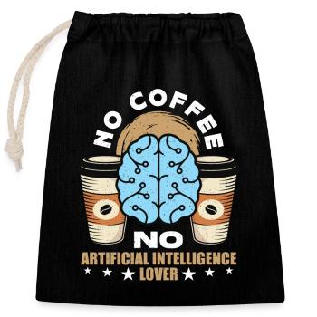 Intelligence artificielle Pas de café Pas de café Cyborg - Sac cadeau en coton avec cordon (25 x 30 cm) - noir - Devant