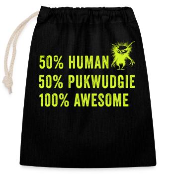 Pukwudgie Cryptid Folklore Myths - Closable cotton gift bag (25x30cm) - black - Front
