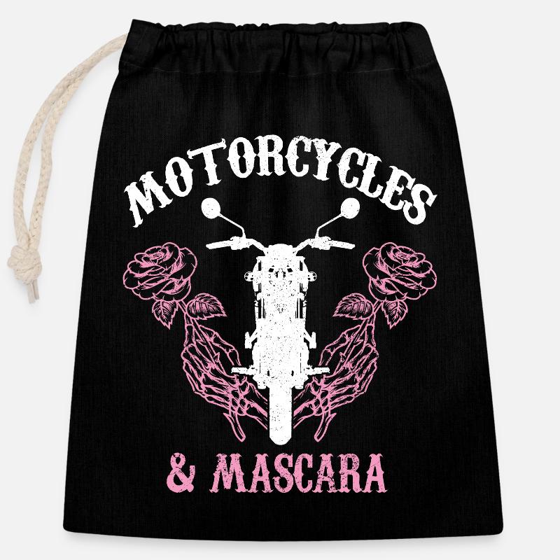 Motorcycle Biker Funny Gift - Closable cotton gift bag (25x30cm) - black