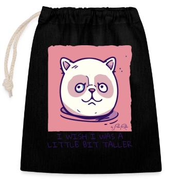 I Wish I Was Bigger: Silly Cat - Closable cotton gift bag (25x30cm) - black - Front