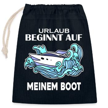 Boot - Verschließbarer Geschenkbeutel aus Baumwolle (25x30cm) - Navy - Vorne