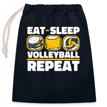 Eat Sleep Volleyball Répéter Joueur de volley-ball - Sac cadeau en coton avec cordon (25 x 30 cm) - bleu marine - Devant