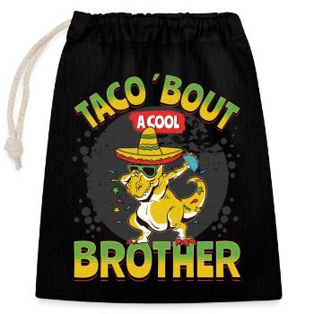 Taco - Verschließbarer Geschenkbeutel aus Baumwolle (25x30cm) - Schwarz - Vorne