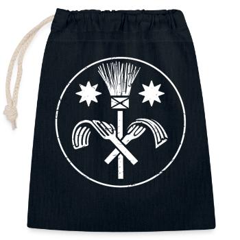 Schornsteinfege Zunftzeichen - Verschließbarer Geschenkbeutel aus Baumwolle (25x30cm) - Navy - Vorne