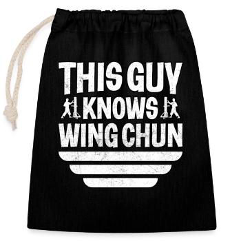 Ce gars connaît le Wing Chun - Sac cadeau en coton avec cordon (25 x 30 cm) - noir - Devant