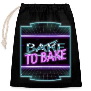 pirate chef pastry chef design sayings cook - Closable cotton gift bag (25x30cm) - black - Front
