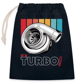 seine Turbo-Zeit - Verschließbarer Geschenkbeutel aus Baumwolle (25x30cm) - Navy - Vorne