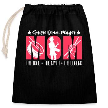 Joueur de caisse claire maman l’idole la fanfare - Sac cadeau en coton avec cordon (25 x 30 cm) - noir - Devant