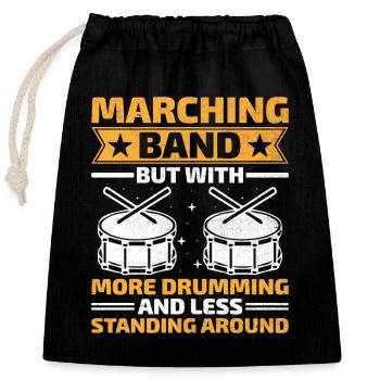 Corps de tambours Fanfare Drum Corp Musique Percussio - Sac cadeau en coton avec cordon (25 x 30 cm) - noir - Devant