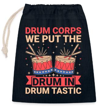 Corps de tambours Fanfare Drum Corp Musique Percussio - Sac cadeau en coton avec cordon (25 x 30 cm) - bleu marine - Devant