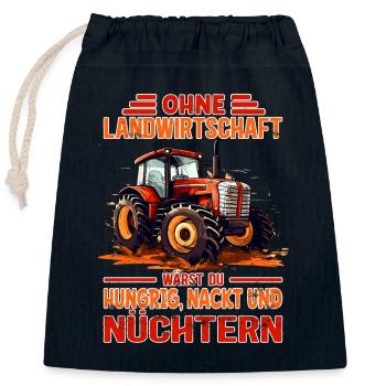 Landwirtschaft Demonstration - Traktor Bauerndemo - Verschließbarer Geschenkbeutel aus Baumwolle (25x30cm) - Navy - Vorne