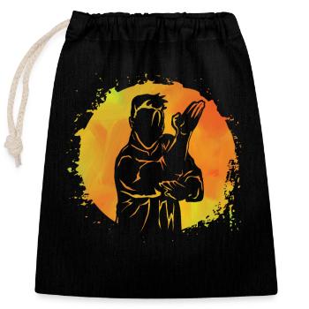 Wing Chun - Sac cadeau en coton avec cordon (25 x 30 cm) - noir - Devant
