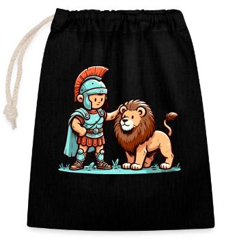 Jules César Histoire romaine Empire romain - Sac cadeau en coton avec cordon (25 x 30 cm) - noir - Devant