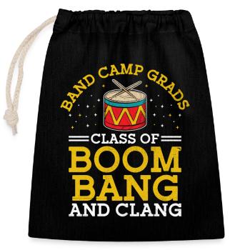 Corps de tambours Fanfare Drum Corp Musique Percussio - Sac cadeau en coton avec cordon (25 x 30 cm) - noir - Devant