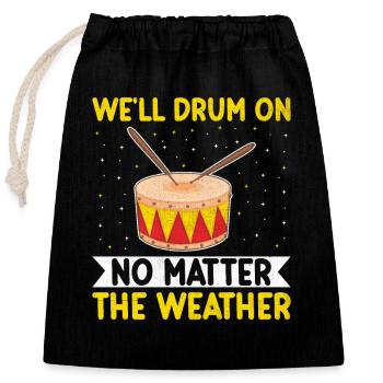 Corps de tambours Fanfare Drum Corp Musique Percussio - Sac cadeau en coton avec cordon (25 x 30 cm) - noir - Devant