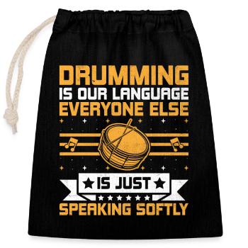 Corps de tambours Fanfare Drum Corp Musique Percussio - Sac cadeau en coton avec cordon (25 x 30 cm) - noir - Devant