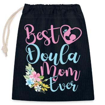 Doula Travailleuse à la naissance Maman Meilleure Doula - Sac cadeau en coton avec cordon (25 x 30 cm) - bleu marine - Devant