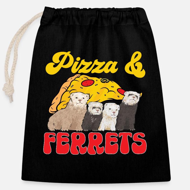 Frettchen Besitzer Frettchen - Verschließbarer Geschenkbeutel aus Baumwolle (25x30cm) - Schwarz