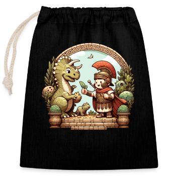 Jules César Histoire romaine Empire romain - Sac cadeau en coton avec cordon (25 x 30 cm) - noir - Devant
