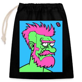 Männlicher Cartoon Mann - Verschließbarer Geschenkbeutel aus Baumwolle (25x30cm) - Schwarz - Vorne
