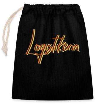 Logistics Graduation Gift Logistician - Closable cotton gift bag (25x30cm) - black - Front