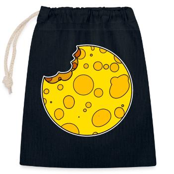 Kreis Käse rund - Verschließbarer Geschenkbeutel aus Baumwolle (25x30cm) - Navy - Vorne