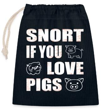 Sniffez si vous aimez les cochons Éleveur de porcs - Sac cadeau en coton avec cordon (25 x 30 cm) - bleu marine - Devant