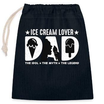 Ice Cream Lover Dad The Idol The Myth Cream Cone - Verschließbarer Geschenkbeutel aus Baumwolle (25x30cm) - Navy - Vorne