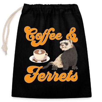 Furet, propriétaire de furet - Sac cadeau en coton avec cordon (25 x 30 cm) - noir - Devant