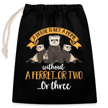 Furet, propriétaire de furet - Sac cadeau en coton avec cordon (25 x 30 cm) - noir - Devant