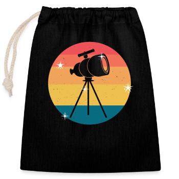 Astronomy Astrophotographer Stargazing - Closable cotton gift bag (25x30cm) - black - Front
