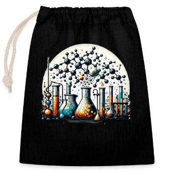 Chimie organique, Étudiants en chimie, Chimie - Sac cadeau en coton avec cordon (25 x 30 cm) - noir - Devant